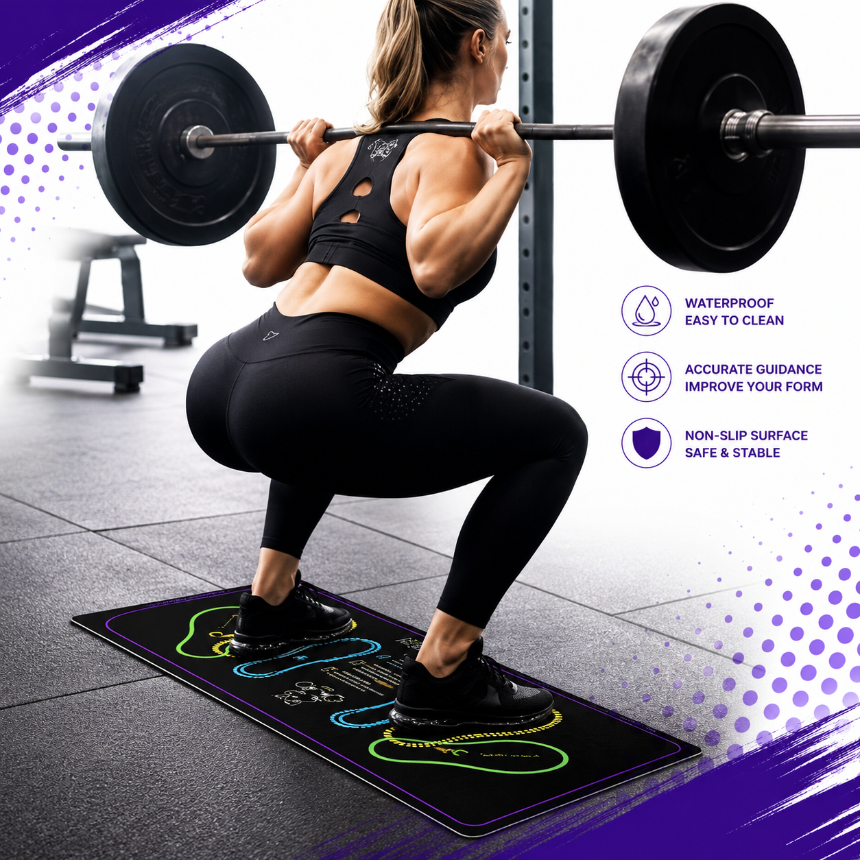 SquatForm™ Anti-Slip Training Mat Set